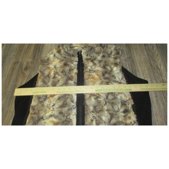 SAMOON by Gerry Weber sz 50 US size 20 faux fur vest jacket Goblincore Forest - Picture 8 of 13